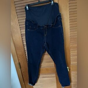 Old Navy Full panel maternity rockstar jeans in dark rinse size 14